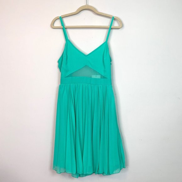 NWT ASOS Mint Green Sleeveless Cami Pleated Midi Dress Sz 8 - Picture 2 of 14